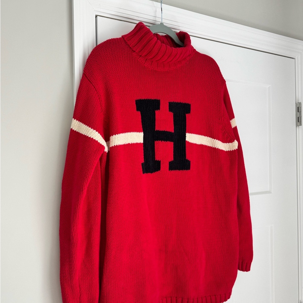 90s Tommy Hilfiger varsity turtleneck sweater